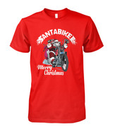 Santa Biker Merry Christmas T- Shirt