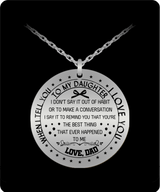 To my daughter: Gift for Christmas 2018, Christmas gift ideas for daughter, daughter necklace, to my daughter necklace, best gifts for daughter, birthday gifts for daughter, father and daughter necklace, daughter necklace from parents, 580