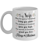 To my wife: Gift for Christmas 2018, Christmas gift ideas for wife, Merry Christmas, wife coffee mug, to my wife coffee mug, best gifts for wife, birthday gifts for wife, husband and wife coffee mug 530