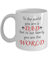 To my dad: To the world you are a Dad but to our family you are the world