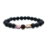 8mm Lava Stone Bracelet Rock Bracelet Adjustable Arrow Diffuser Stone Bracelet Women Men 8 Colors bracelets for women
