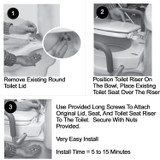 Raised Toilet Seat - Toilet Seat For Elderly - Toilet Riser With Handles