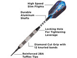 Viper Astro 80% Tungsten Soft Tip Darts Black Rings