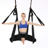 Aerial yoga hammock 6 handles strap, home gym hanging belt swing, anti-gravity aerial traction device