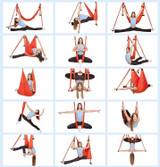 Aerial yoga hammock 6 handles strap, home gym hanging belt swing, anti-gravity aerial traction device