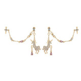 Unicorn Tassel Ear Clip Earrings