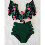 Double Shoulder Ruffle Bikini Set