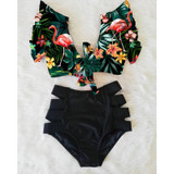 Double Shoulder Ruffle Bikini Set