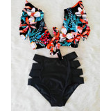 Double Shoulder Ruffle Bikini Set