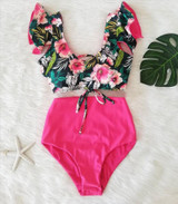 Double Shoulder Ruffle Bikini Set