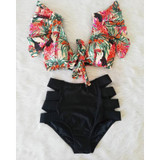 Double Shoulder Ruffle Bikini Set