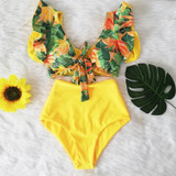 Double Shoulder Ruffle Bikini Set