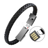 Outdoor Portable Leather Mini Micro USB Bracelet Charger