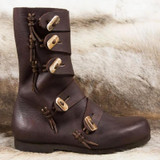 Women Button Mid-Calf Flats Vintage Boots