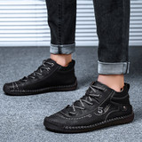 Vintage Leather Warm Snow Men's Ankle  Boots