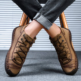 Vintage Leather Warm Snow Men's Ankle  Boots