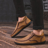 Fashion Casual  Leather Men's Warm Snow Boots