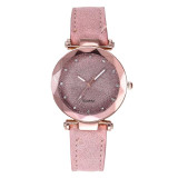 Romantic Starry Sky Wrist Watch Leather Rhinestone Designer Ladies Clock