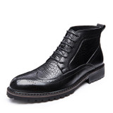 British Vintage Carved Men's Boots