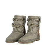 Women's Winding Rivet Retro Belt Buckle Boots