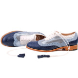 Woman Low-Heeled Lace-Up Casual Single-Shoes