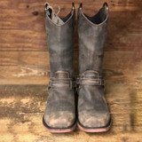 Women Round Toe Casual Chunky Heel Mid-Calf Boots