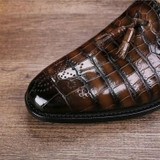 Classic Alligator Leather Tassel Comfortable Slip-On Loafers
