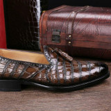 Classic Alligator Leather Tassel Comfortable Slip-On Loafers