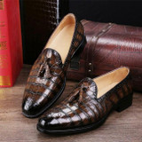 Classic Alligator Leather Tassel Comfortable Slip-On Loafers
