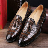 Classic Alligator Leather Tassel Comfortable Slip-On Loafers