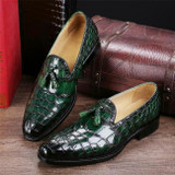 Classic Alligator Leather Tassel Comfortable Slip-On Loafers