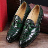 Classic Alligator Leather Tassel Comfortable Slip-On Loafers