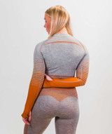 Hybrid Long Sleeve Crop Top | Smoke White