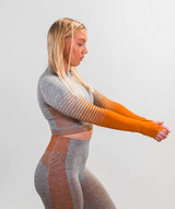 Hybrid Long Sleeve Crop Top | Smoke White