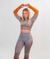 Hybrid Long Sleeve Crop Top | Admiral Blue