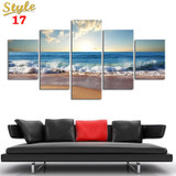HD PRINTED OCEAN WAVES 5 PIECE CANVAS