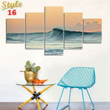 HD PRINTED OCEAN WAVES 5 PIECE CANVAS