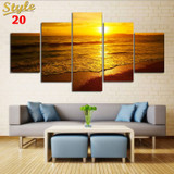 HD PRINTED OCEAN WAVES 5 PIECE CANVAS