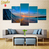 HD PRINTED OCEAN WAVES 5 PIECE CANVAS