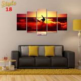 HD PRINTED OCEAN WAVES 5 PIECE CANVAS
