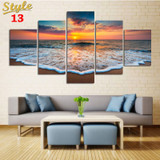 HD PRINTED OCEAN WAVES 5 PIECE CANVAS