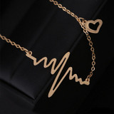 New 2018 Fashion Cute EKG Heart Beat Pendant Necklace