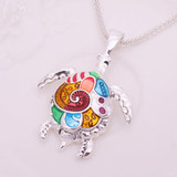 Aqua Sea Turtle & Dragonfly Necklaces