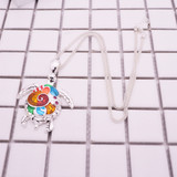 Aqua Sea Turtle & Dragonfly Necklaces