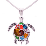 Aqua Sea Turtle & Dragonfly Necklaces