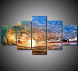 HD PRINTED ADORABLE OCEAN WAVES 5 PIECE CANVAS