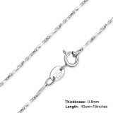 Genuine 925 Sterling Silver Necklace Ingot Twisted Trace Snake Bar Singapore Box Chain Necklace Women