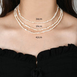 Natural Freshwater Pearl Choker Necklace Baroque pearl Jewelry for Women wedding 925 Silver Clasp