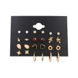 Women's Earrings Set Pearl Earrings For Women Fashion Jewelry Geometric Crystal Heart Stud Earrings