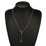 Fashion Moon Star Pendant Choker Necklace Simple Gold Color Alloy Charm Chain  Necklace For Women Party Jewelry
